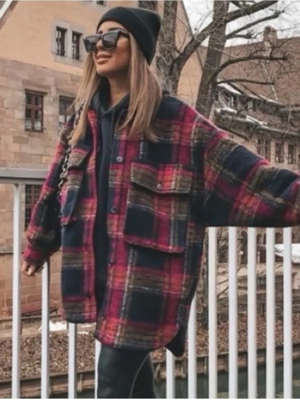 Zara Pink Wool Blend Overshirt